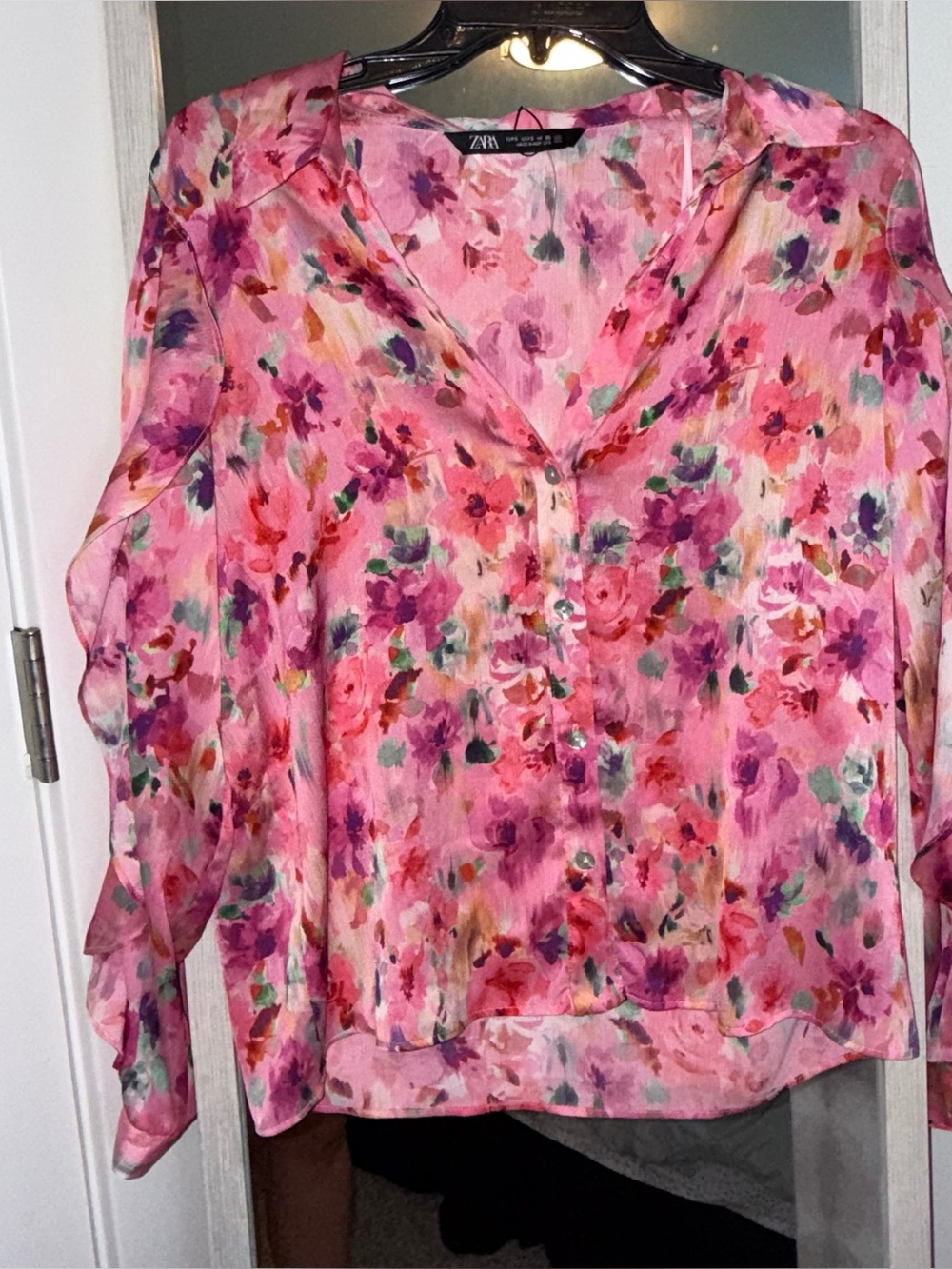 Zara Pink Floral Blouse